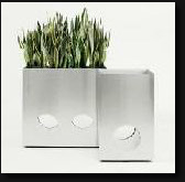 Stainless steel 'Onlogo' planter